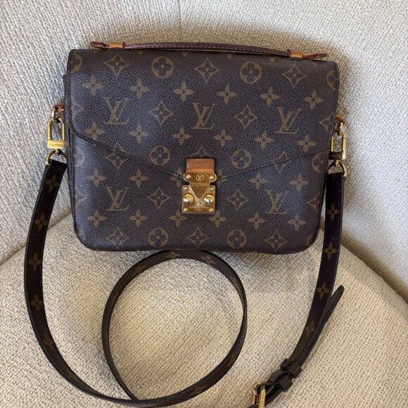 Louis Vuitton Pochette Metis Mm Monogram Handbag Women Brown crossbody - Picture 1 of 13